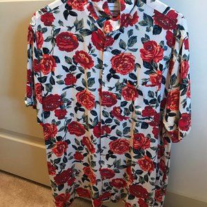 roses short sleeve button down